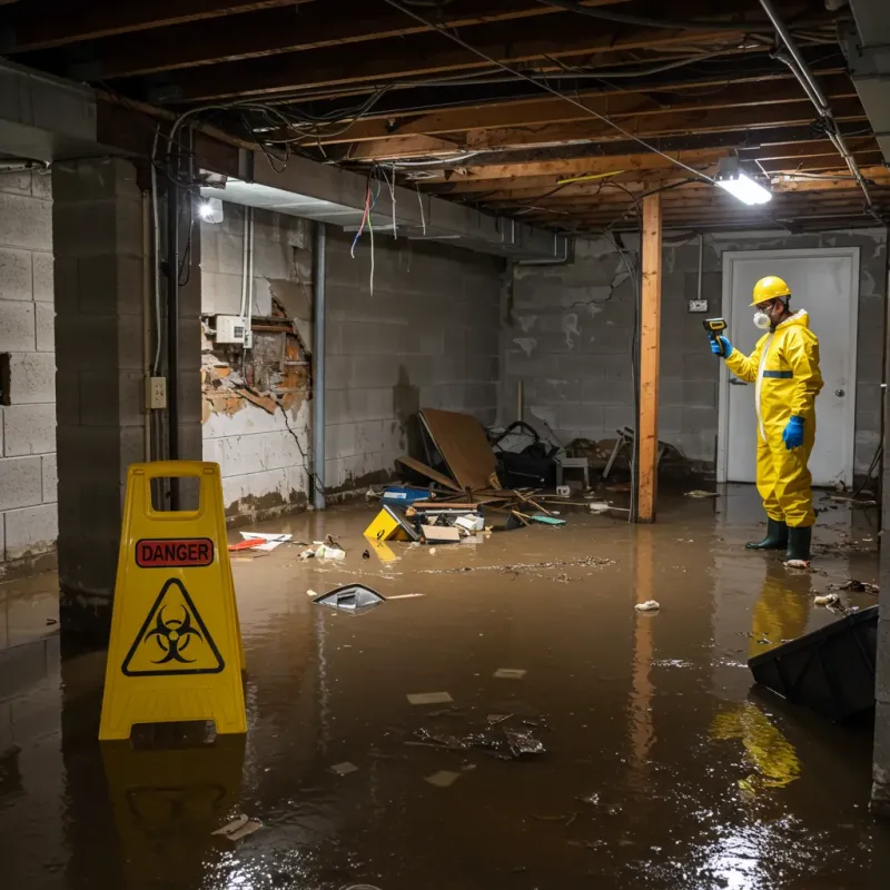 Flooded Basement Electrical Hazard in Hope Mills, NC Property