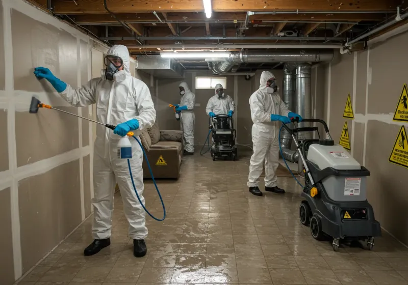 Basement Moisture Removal and Structural Drying process in Hope Mills, NC